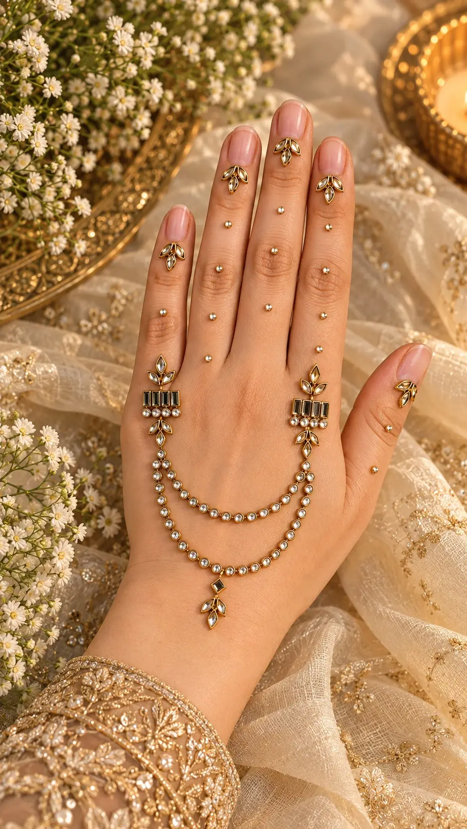 Kundan mehndi design